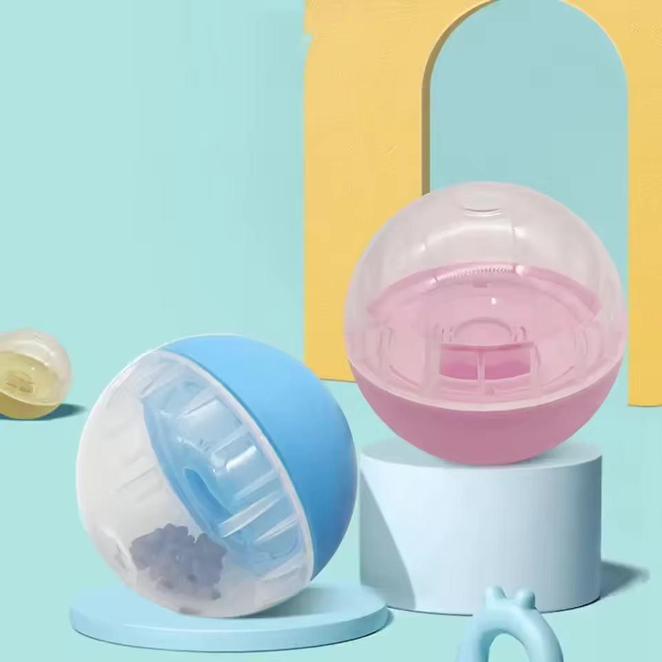 Treat Dispenser IQ Training InteractivePet Anti Choke Slow Feeder Dog Cat Leakage Food Toys Balls Adjustable